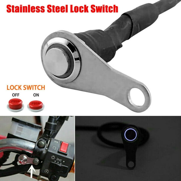 1* Dual Buttons Motorcycle Handlebar Switch Manual-return Lock for Light/Power